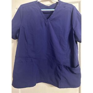 Maevn Women's Active V-Neck Pocket Scrub Top Purple XXL 2XL